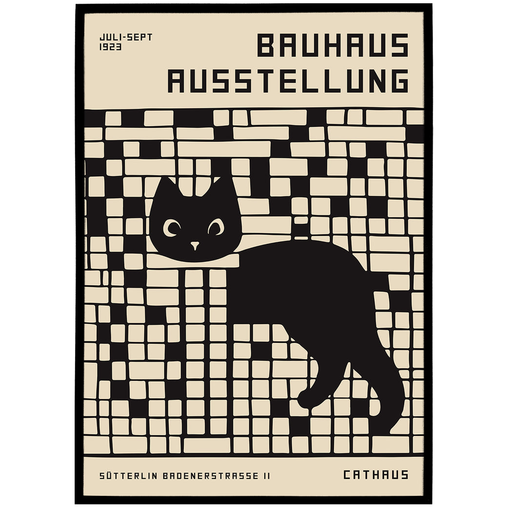 Retro Cat Bauhaus Ausstellung Poster