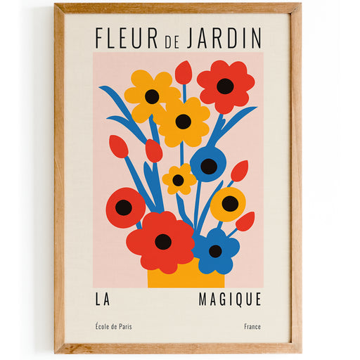Cut Outs Retro Flowers Poster