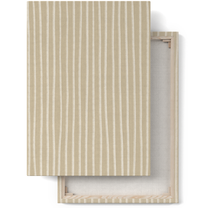 Beige Minimalist Striped Wall Art Canvas Print