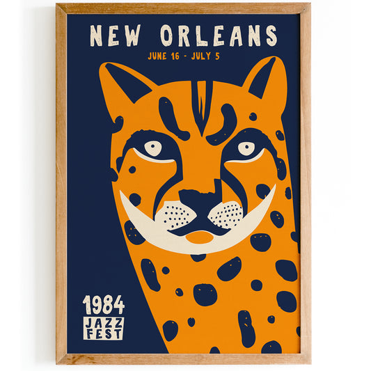 New Orleans Jazz Fest Cheetah Poster