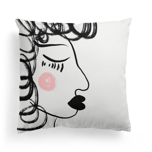 Funny Woman Face Throw Pillow