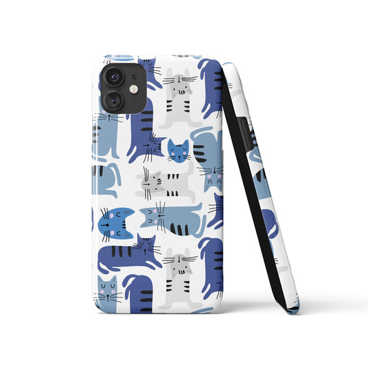 Blue Cute Cats iPhone Case