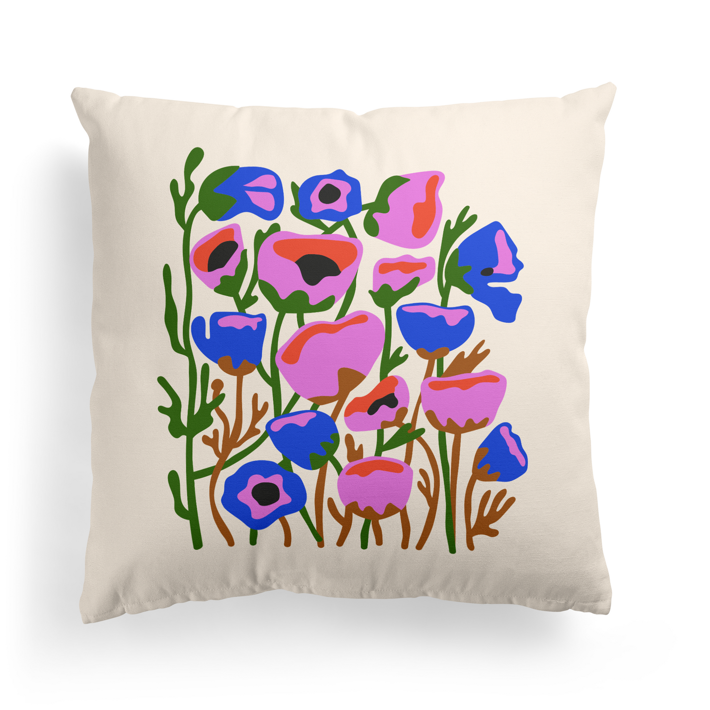 Pop Art Flowers Throw Pillow