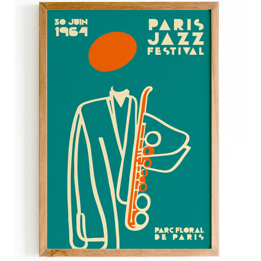 Paris Jazz Festival 1964 Music Poster