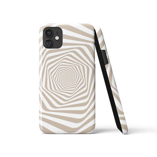 Beige Swirl Hypnotize Abstract iPhone Case