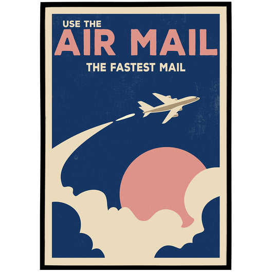 Use The Air Mail vintage advertising poster