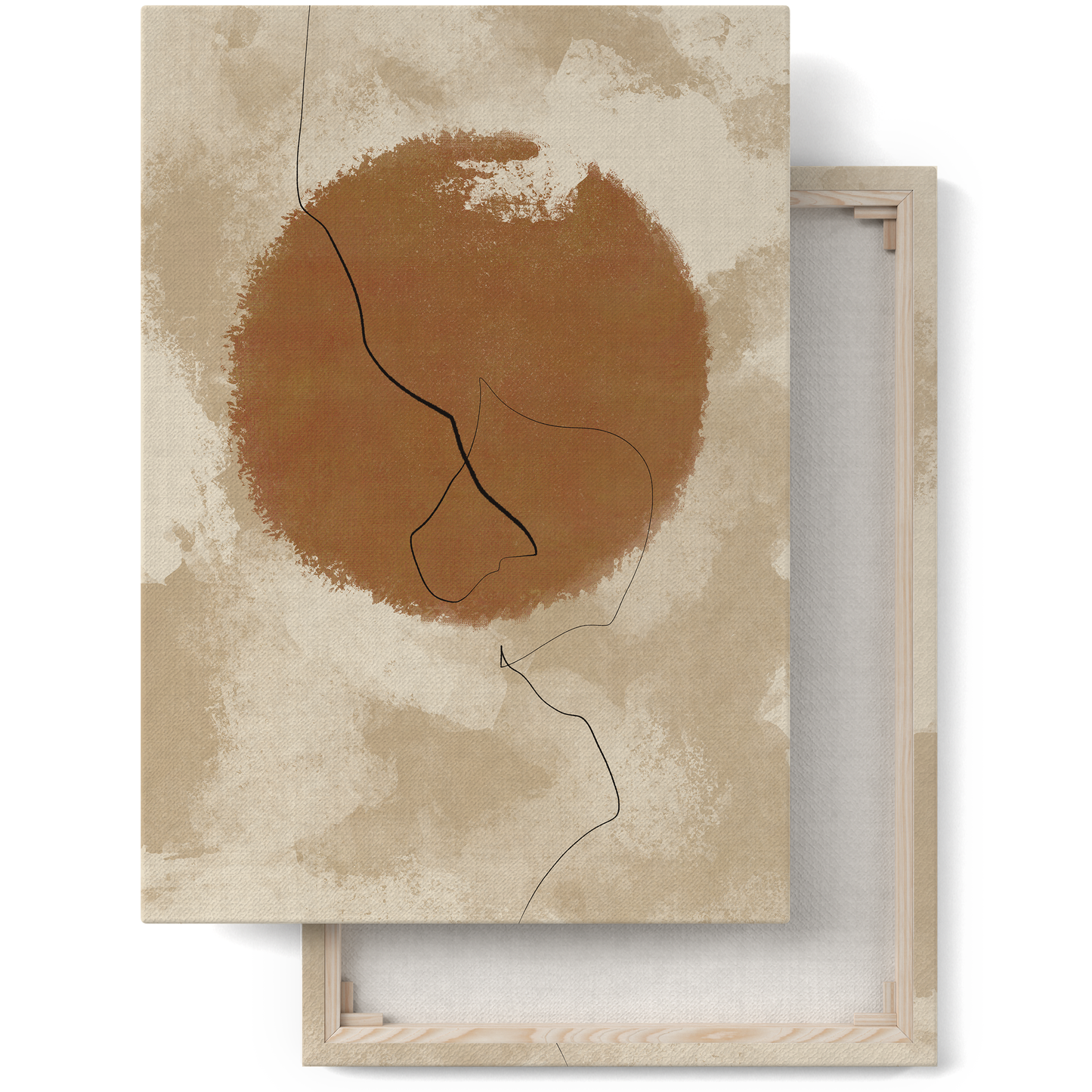 Boho Beige Sun Abstract Wall Art Canvas Print