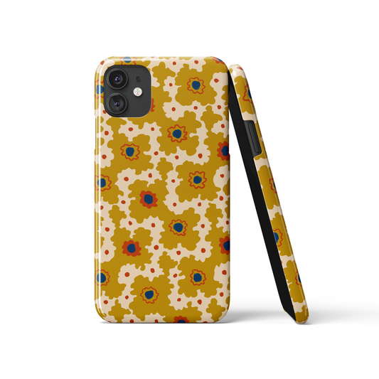 Mustard Vintage Abstract Pattern iPhone Case
