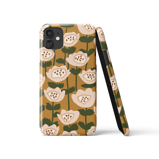 Mustard Botanical Retro iPhone Case