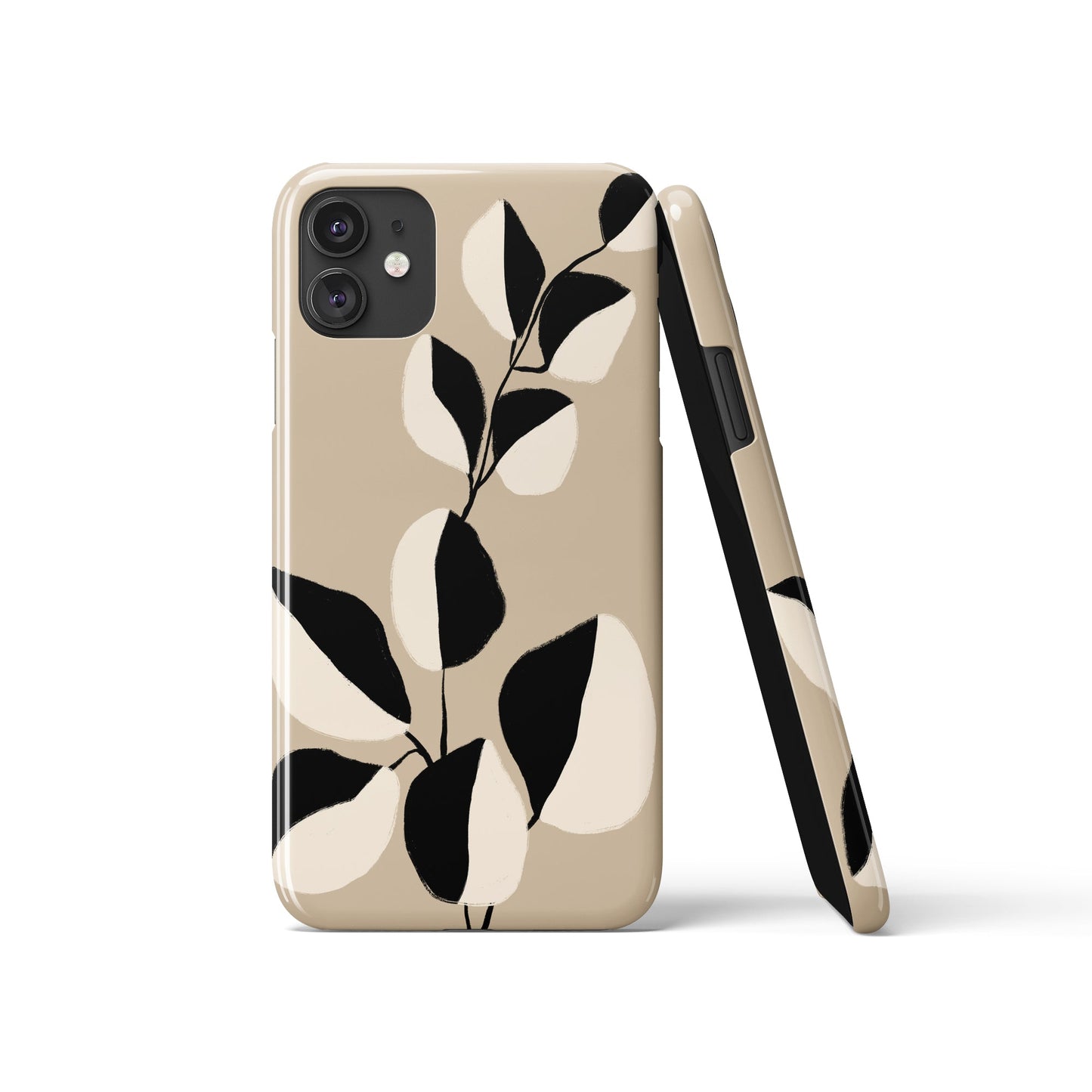 Beige&Black Floral iPhone Case