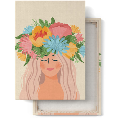 Frida Inspired Woman Canvas Print