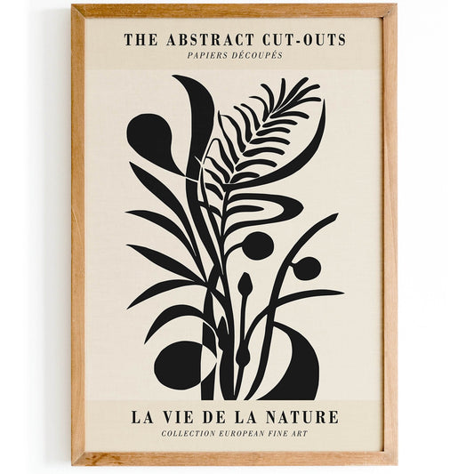 Black Abstract Floral Poster - HypeSheriff Europe