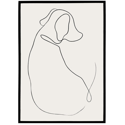 Picasso Dog Line Art Poster