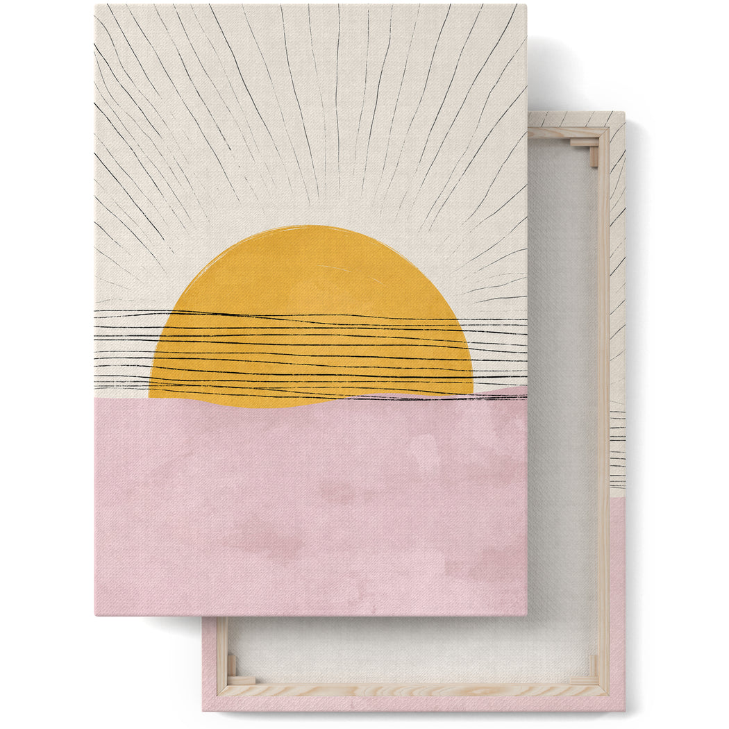 Painted Pastel Sun Canvas Print