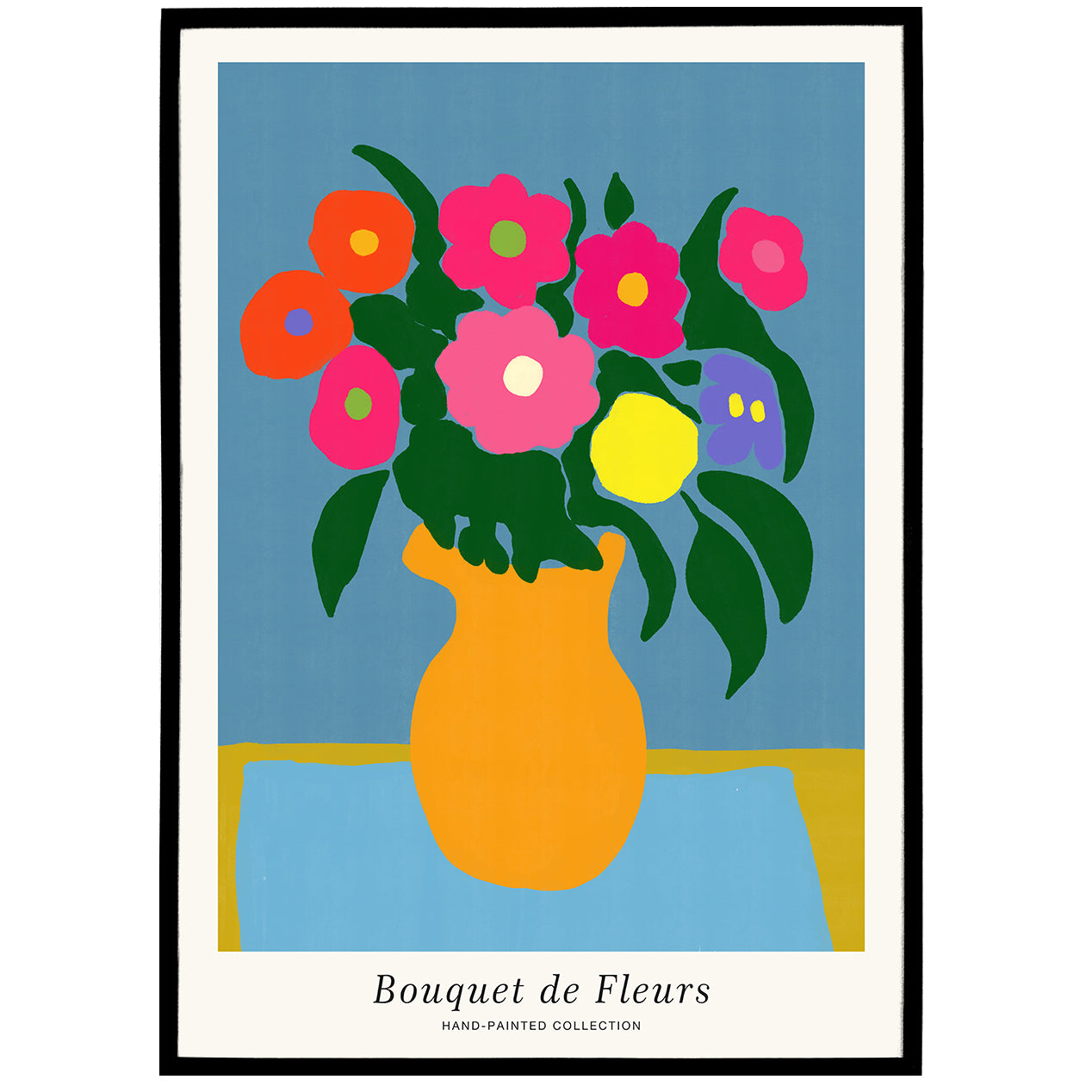 Bouquet of Flowers Retro Colorful Poster