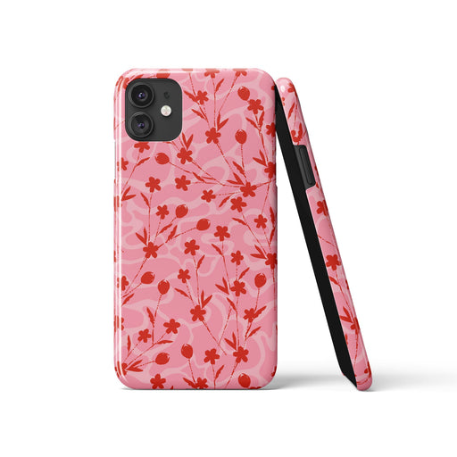Pink Red Floral iPhone Case