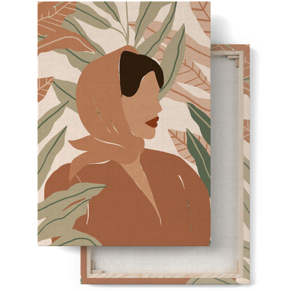 Boho Botanical Woman Canvas Print