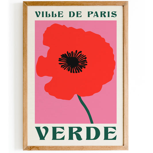 Verde Ville de Paris Poppy Poster