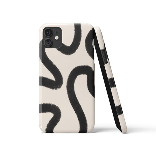 Minimalist Black Line Art iPhone Case