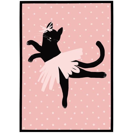 Cat Ballerina Tutu Art Print