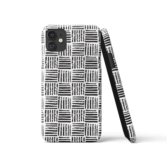 Black Ink Geometric Pattern iPhone Case
