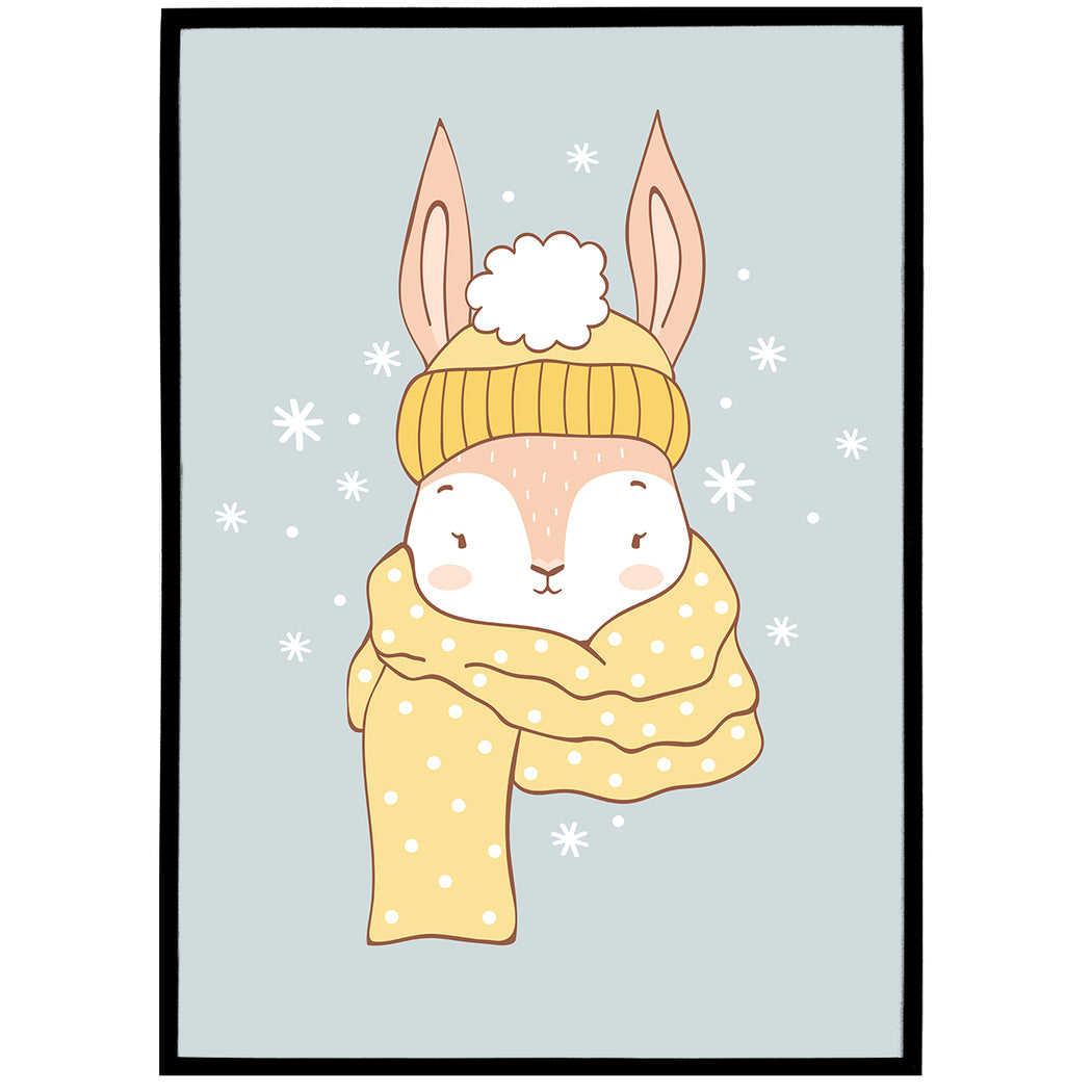 Cute Winter Rabbit Poster
