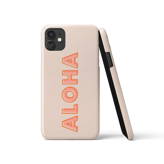 Aloha Lettering Beige iPhone Case