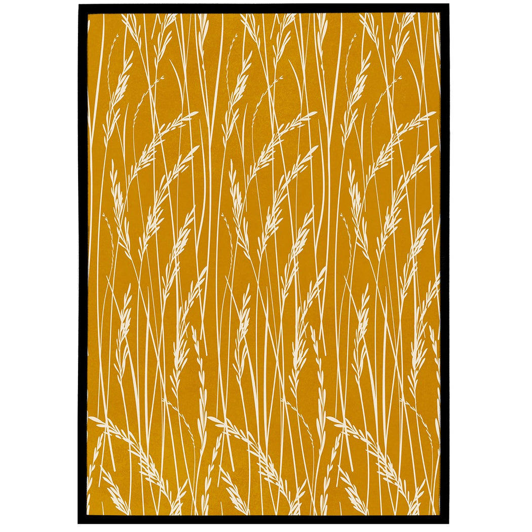 Mustard Rustic Floral Poster