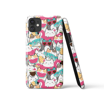 Cute Hawaii Summer Cats iPhone Case