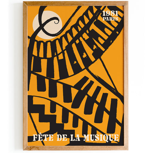 Music Day, Paris Yellow Poster