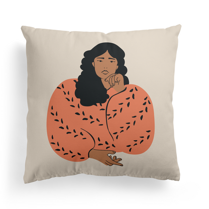 Peach Perfect Cute Girl Throw Pillow