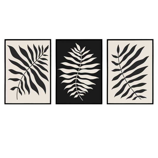 Set of 3 Rustic Leaves Prints