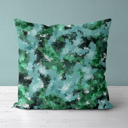 Green Modern Abstract Throw Pillow