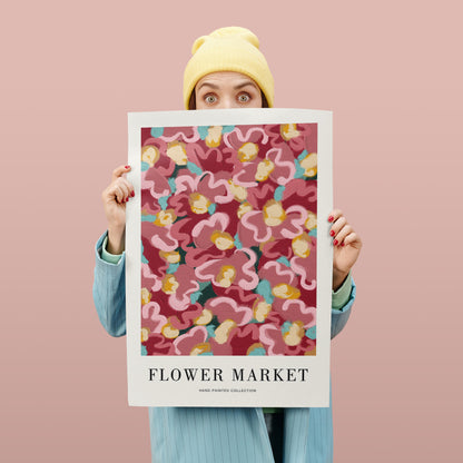 Painted Paris Flower Market Poster