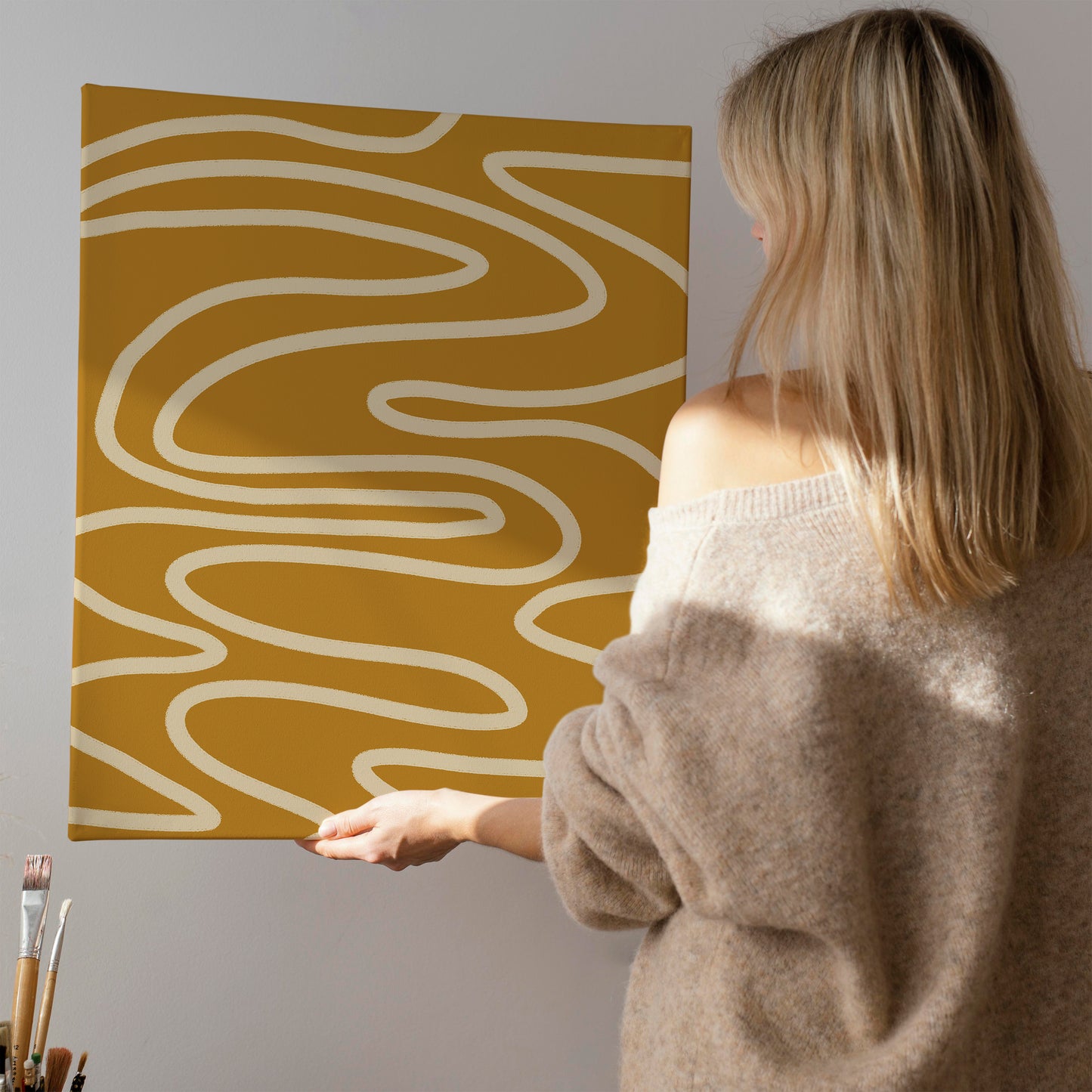 Mustard Mid Century Modern Canvas Print