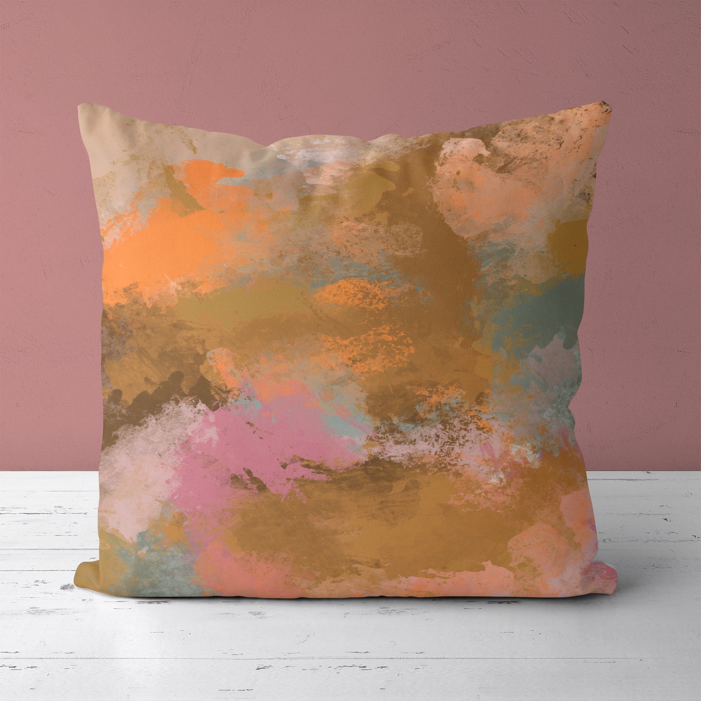 Painted Boho Abstract Art on Throw Pillow