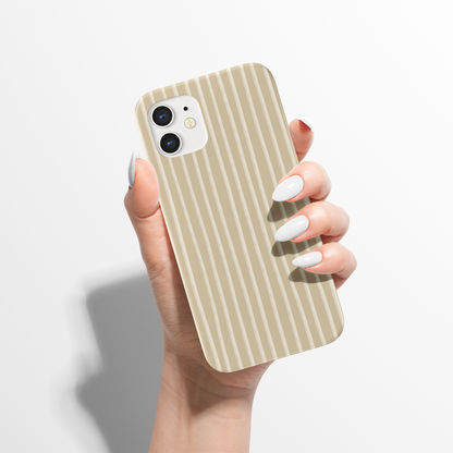 Minimalist Bright Beige Striped iPhone Case