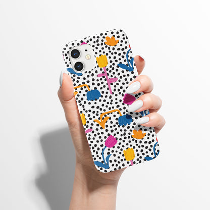 Floral Modern Dots iPhone Case