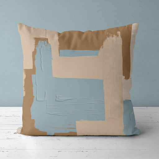 Blue Beige Classic Modern Art Throw Pillow