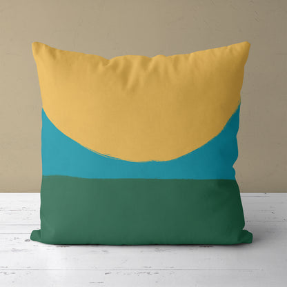 Geometric Mid Century Modern Sun Throw Pillow