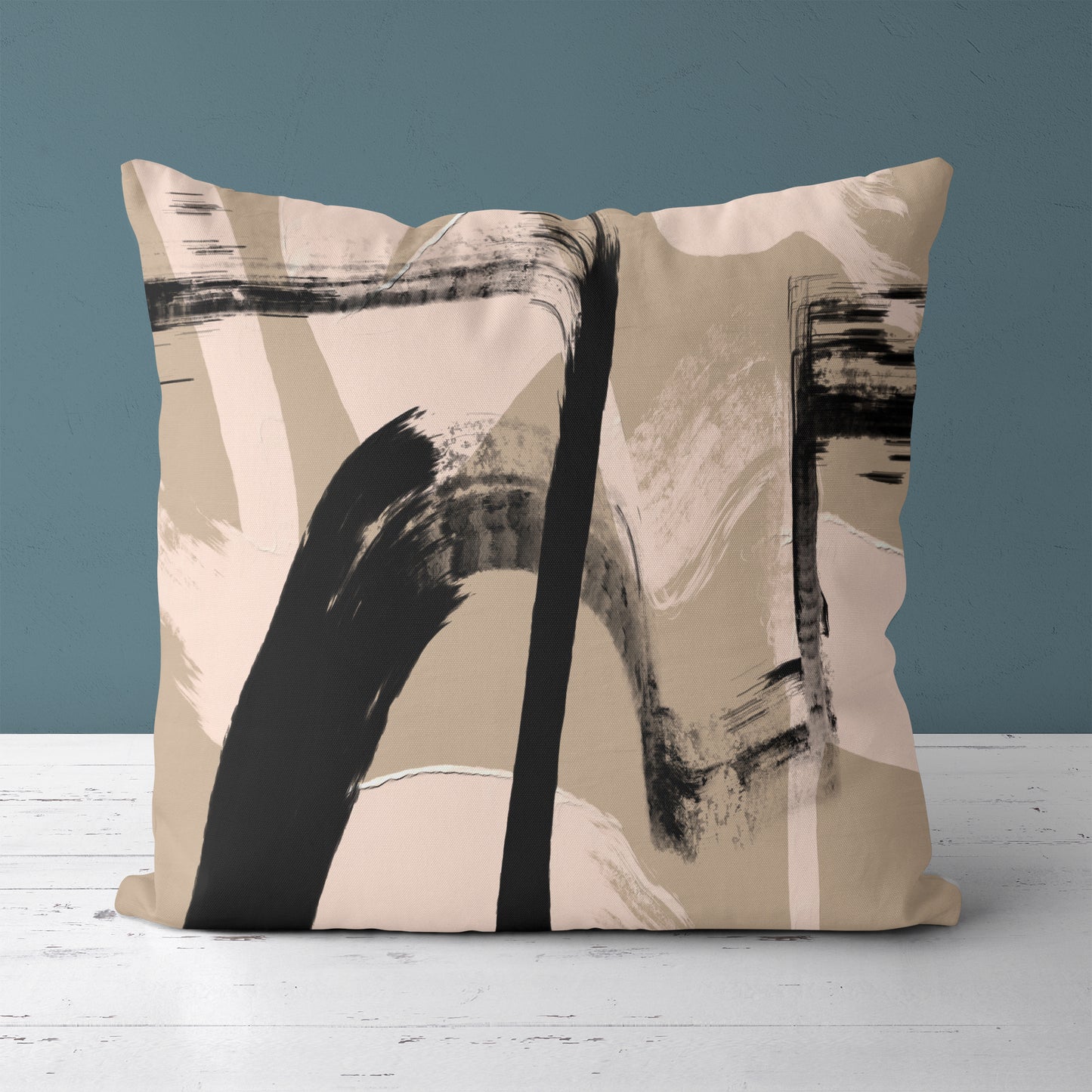 Painted Brushes Abstract Art Throw Pillow