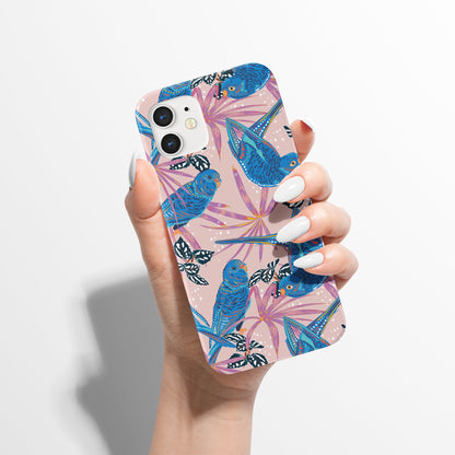 Tropical Blue Parrots iPhone Case