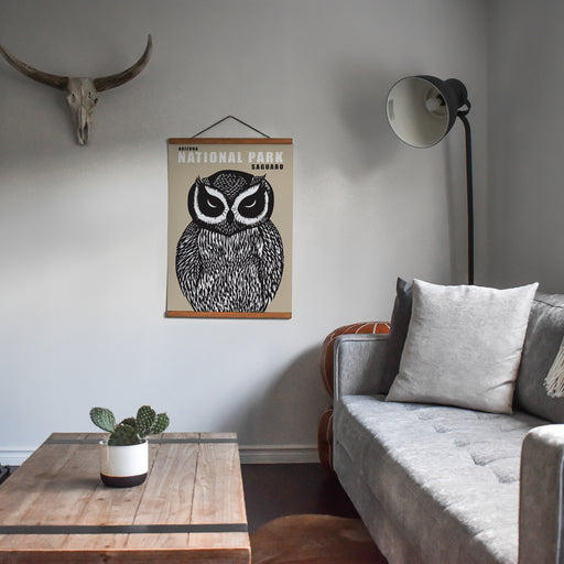 Beige Owl Saguaro National Park Poster