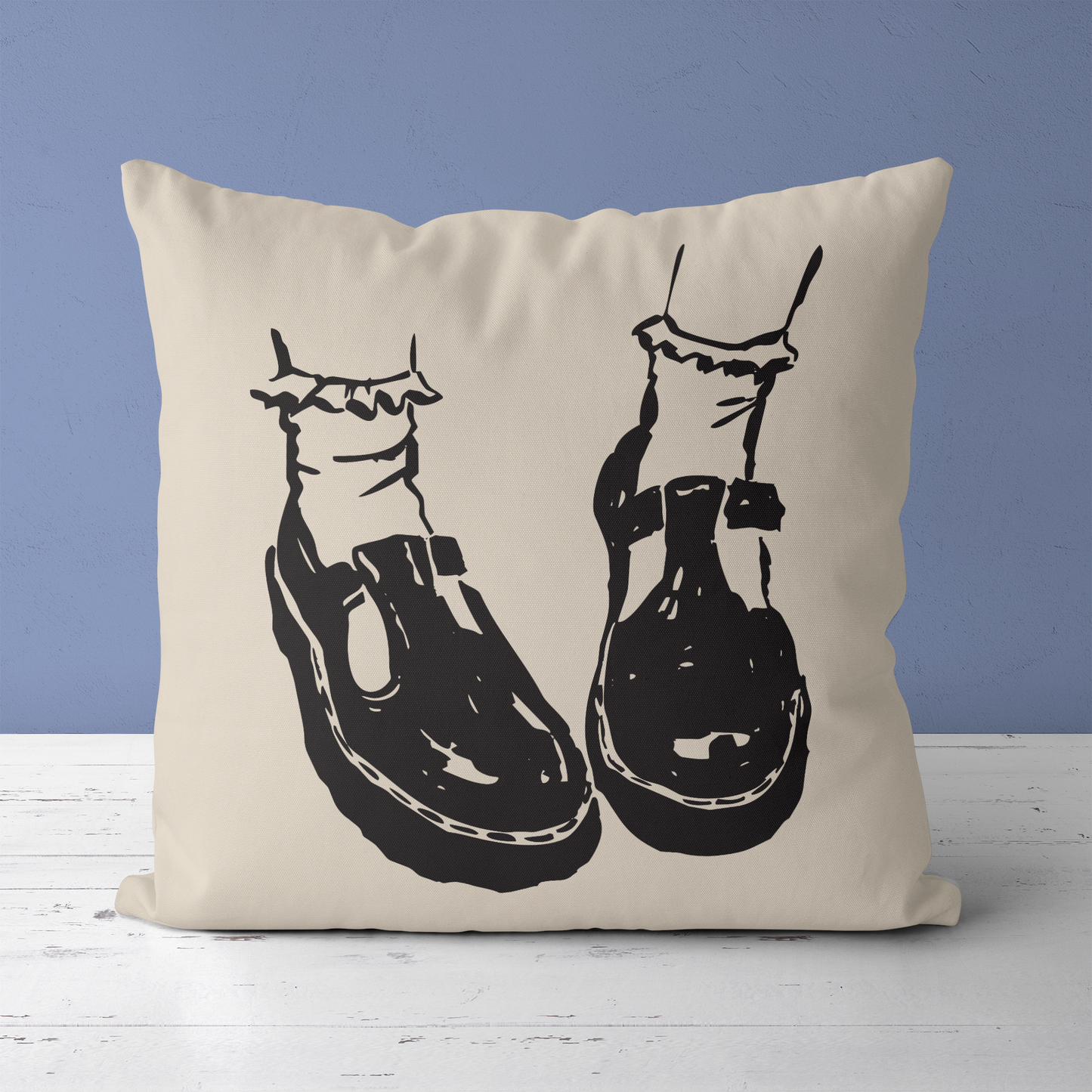 Retro Mary Jane Shoes Throw Pillow