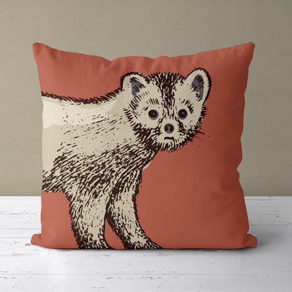 Pillow with Polecat-ferret