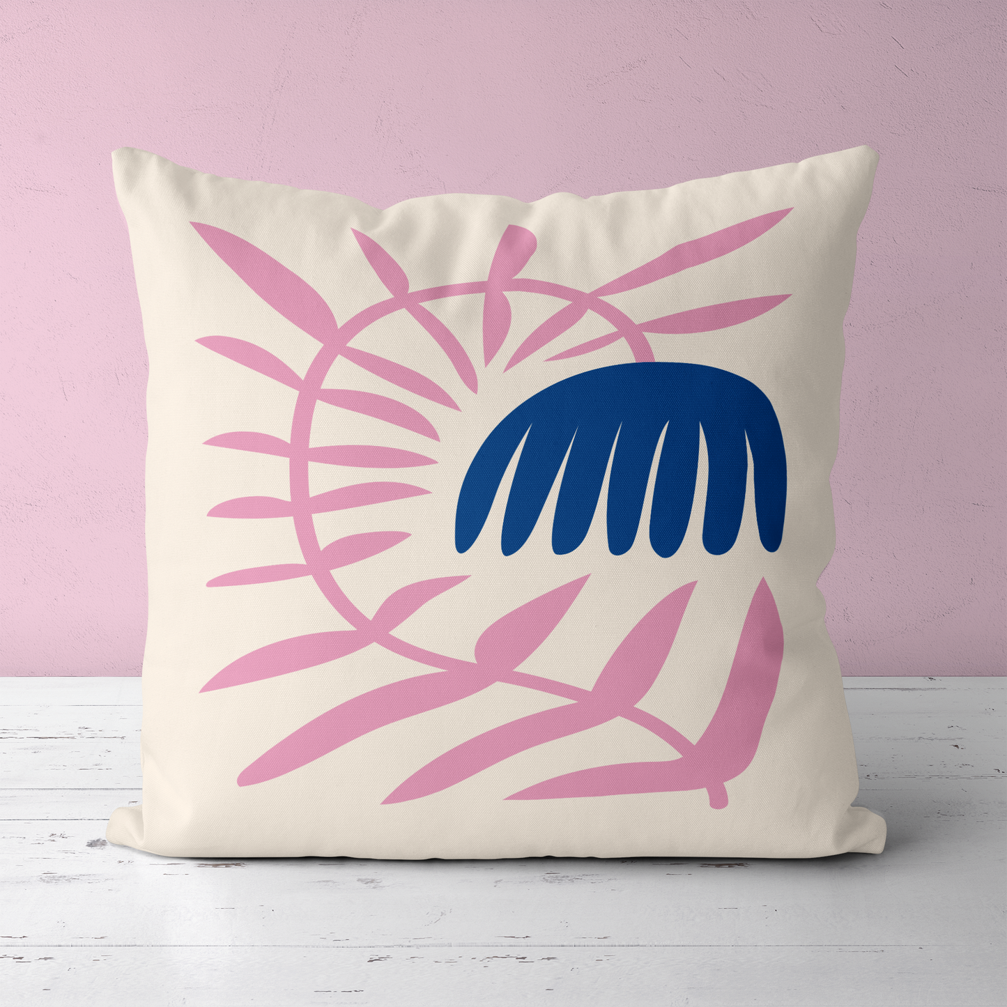 Big Geometric Flower Throw Pillow