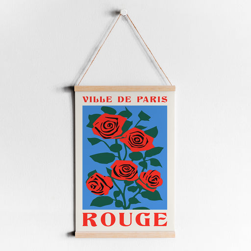 Rouge Ville de Paris Roses Poster