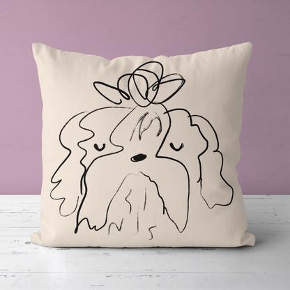 Cute Yorkshire Terrier Dog Minimalist Throw Pillow