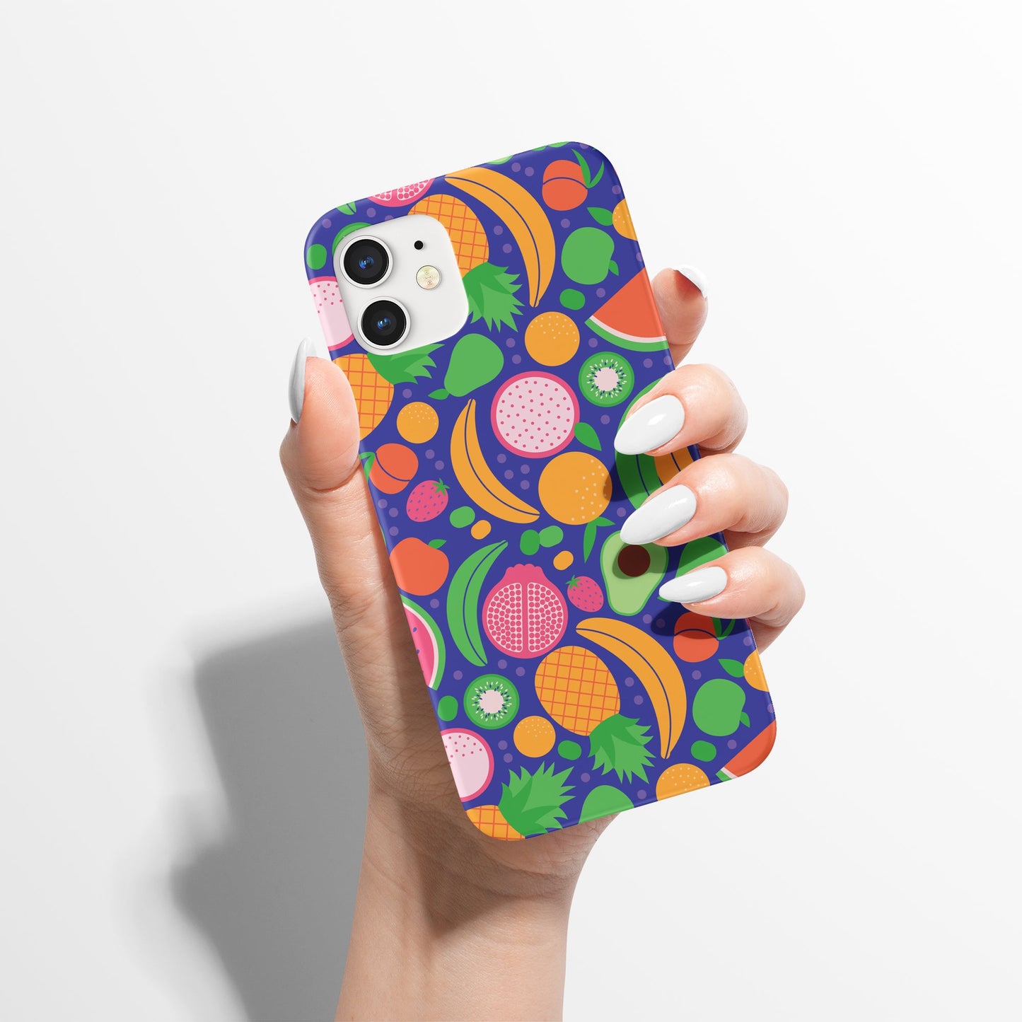 Colorful Fruit Veggie Pattern iPhone Case