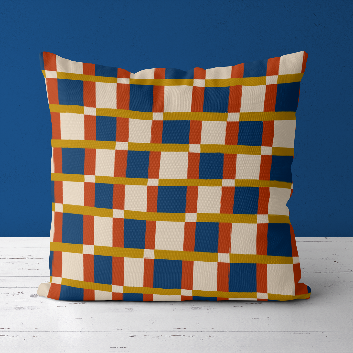 Retro Checkered Pattern Throw Pillow